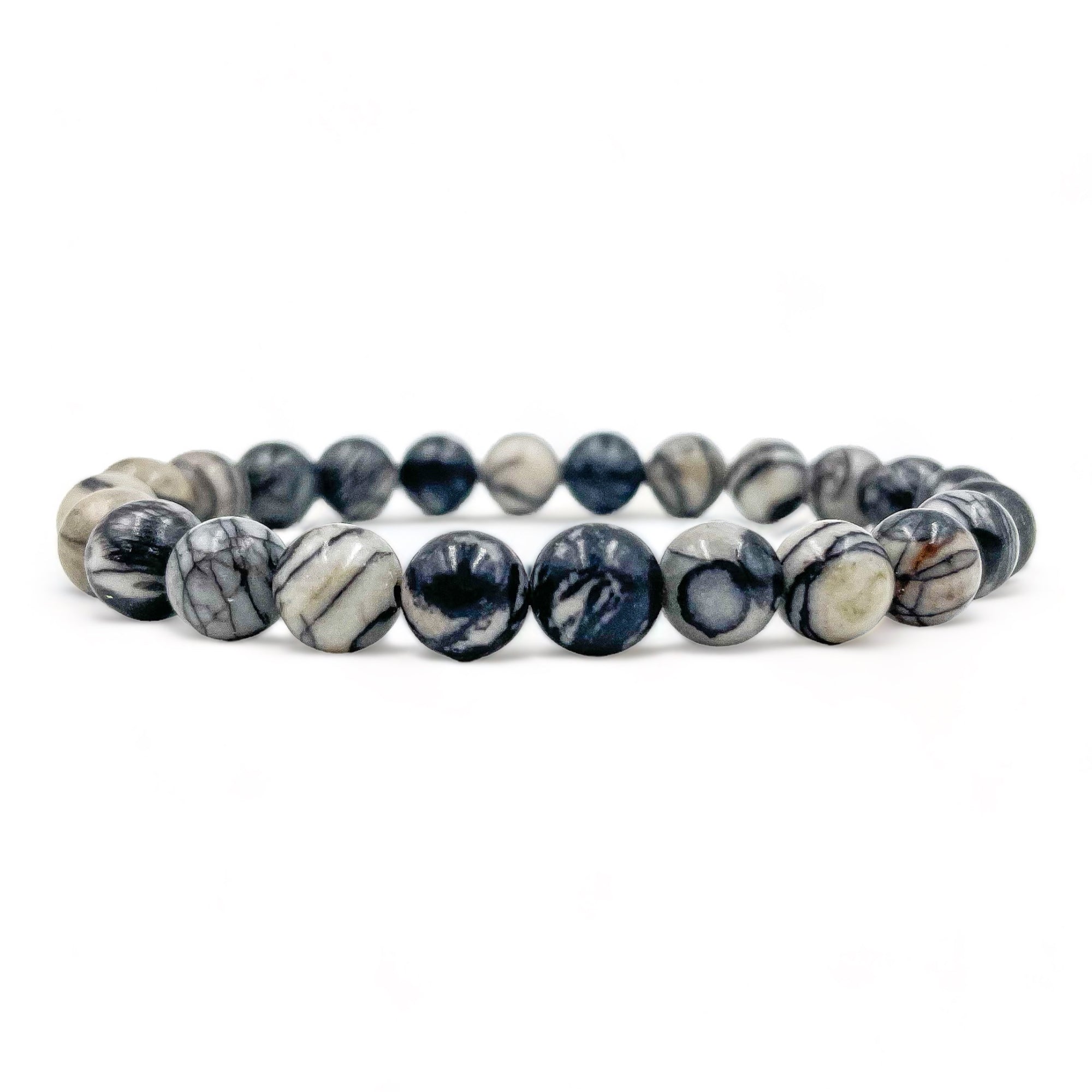 Union - Black Silk Stone Gemstone Beaded Bracelet