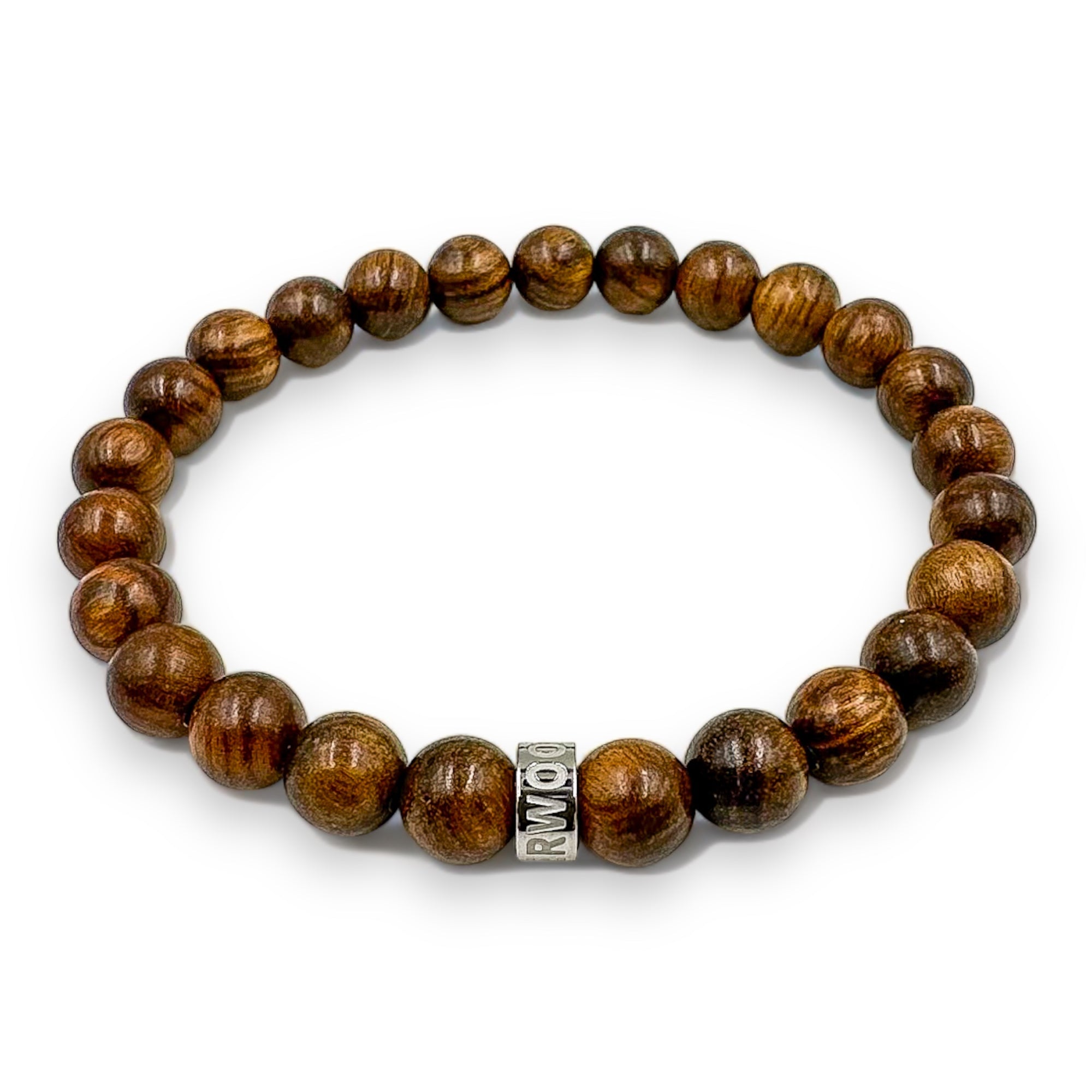 Beaded Bracelet handmade with Black Walnut Wood beads high angled image 