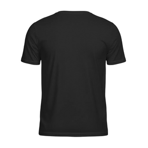 Black t-shirt on a white background