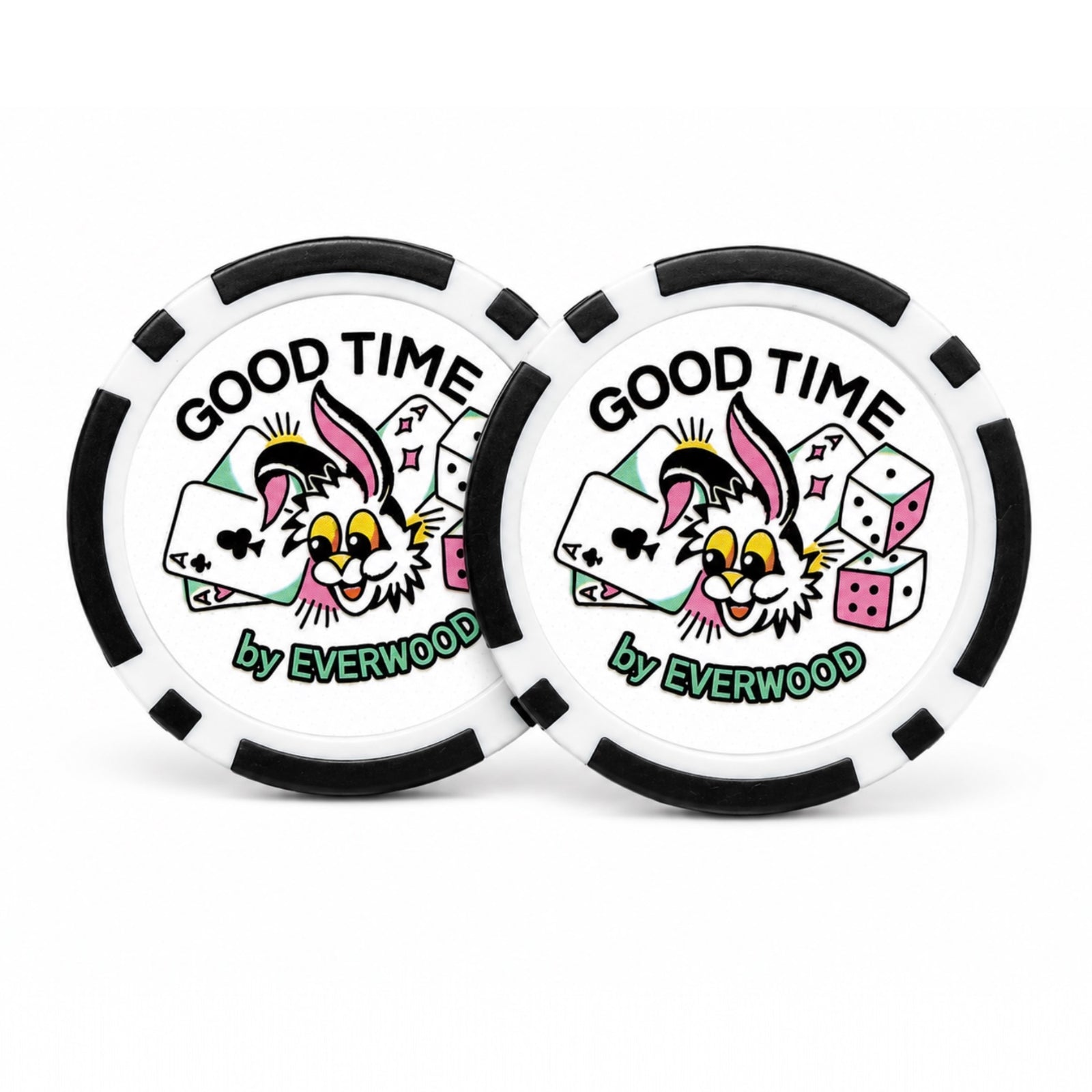 Good Time by Everwood Golf Ball Marker Poker Chip 2 Pack