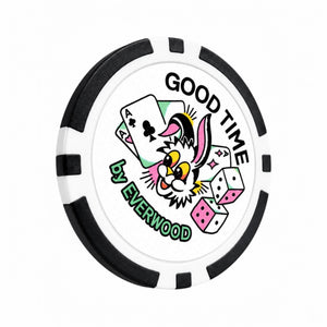 Good Time by Everwood Golf Ball Marker Poker Chip 2 Pack
