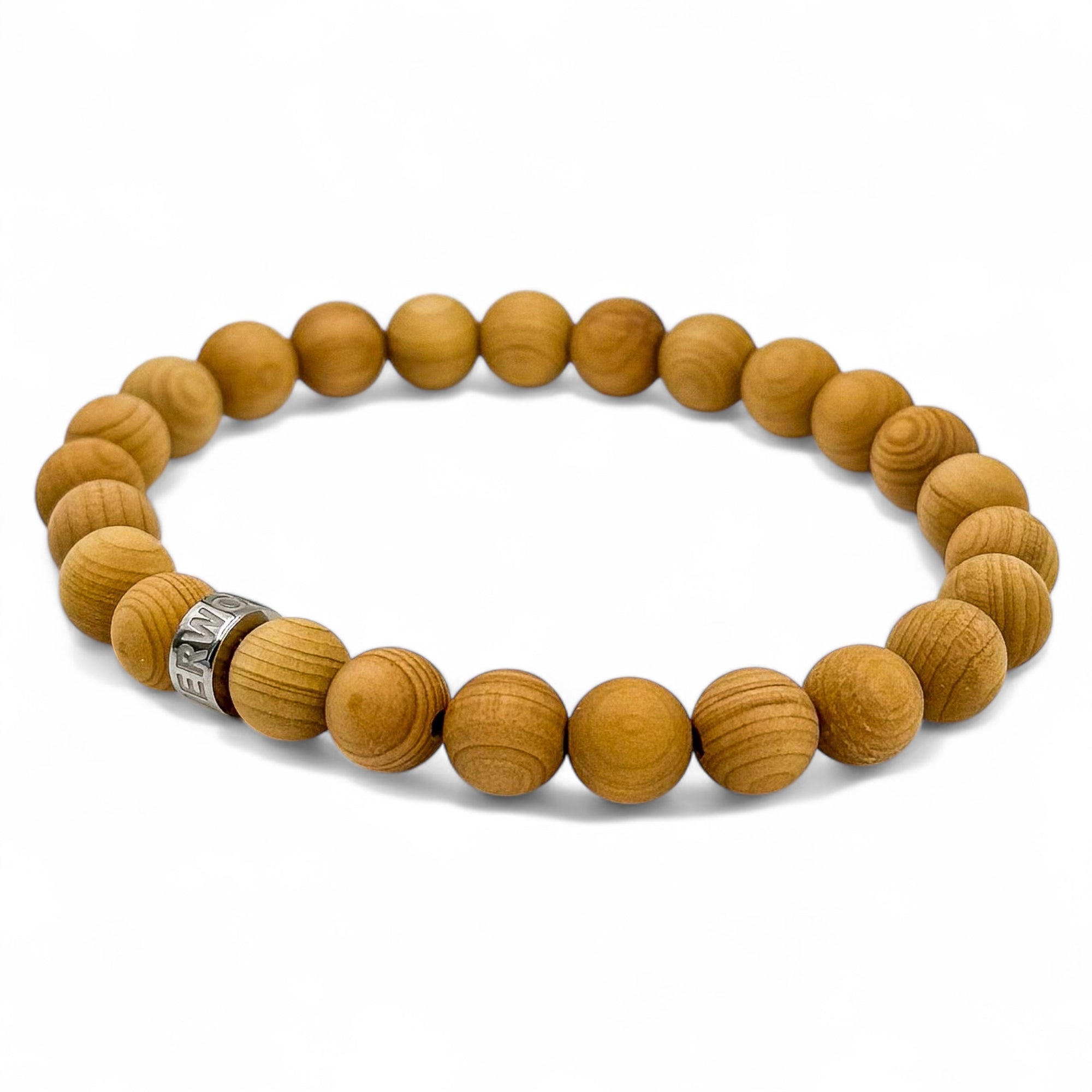 cedar wood beaded bracelet cascade collection