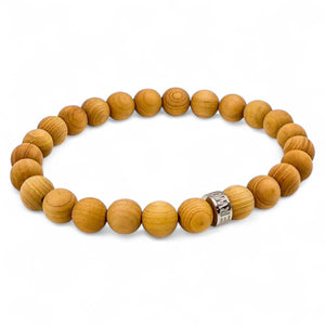 cedar wood beaded bracelet cascade collection