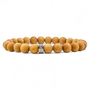 cedar wood beaded bracelet cascade collection