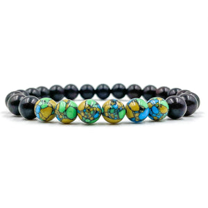 Grove - Multicolor Howlite & Blackwood Mala Beaded Bracelet