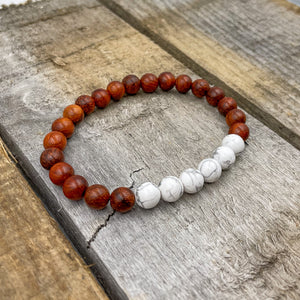Grove - White Howlite & Red Rosewood