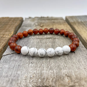 Grove - White Howlite & Red Rosewood